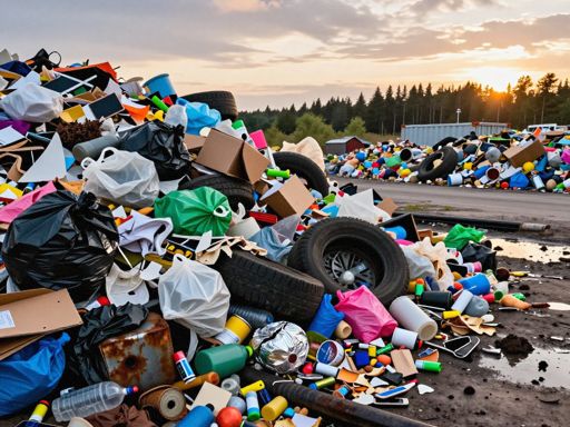 AI generated image of a crime scene, depicts dumping of waste