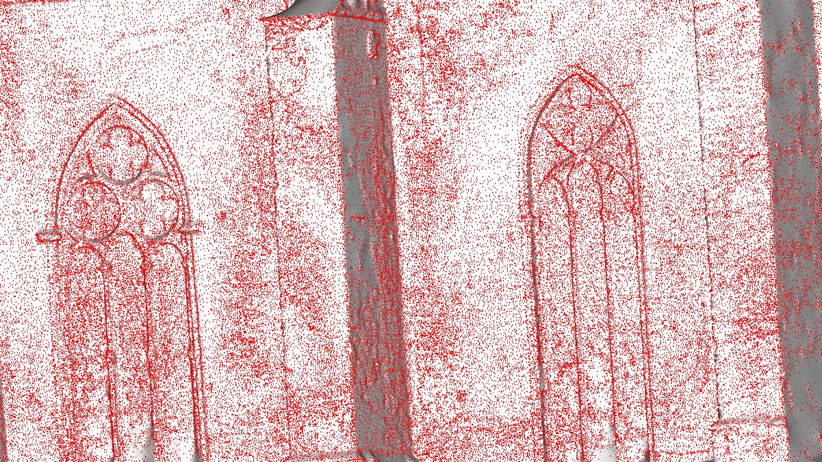 3D modelled exterior of a church, mesh view